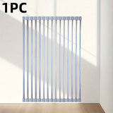 SunCleanse Armario de secado de platos enrollable con 15 tubos - Secador de platos de acero inoxidable multifuncional sobre el fregadero, 43cm x 30cm, Diseño plegable y colapsable, Ideal para encimeras de cocina, Portátil y versátil soporte de tazas, Arm