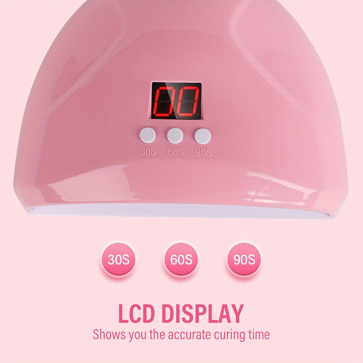 Secador de esmalte de uñas LED HOTU - Soporte de gel acrílico con 12V alimentado por USB, sensor infrarrojo, herramienta de manicura rosa para arte de uñas, calidad de salón, no requiere batería, accesorios para arte de uñas | Arte de uñas moderno | Seca