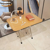 1 pieza de mesa plegable portátil - Madera densa, marco de metal, no necesita energía - Ideal para acampar al aire libre, barbacoas, dormitorios, restaurantes y uso en la oficina - Diseño compacto y duradero, muebles para exteriores | Patrón rayado | Mes
