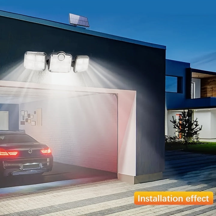 Iluminación solar IP54 - Negro, luces LED multiusos con control remoto para hogar, jardín, garaje y almacén, batería de litio, montaje semienterrado, material de polipropileno, iluminación de jardín | Luces LED con control remoto | Diseño plegable