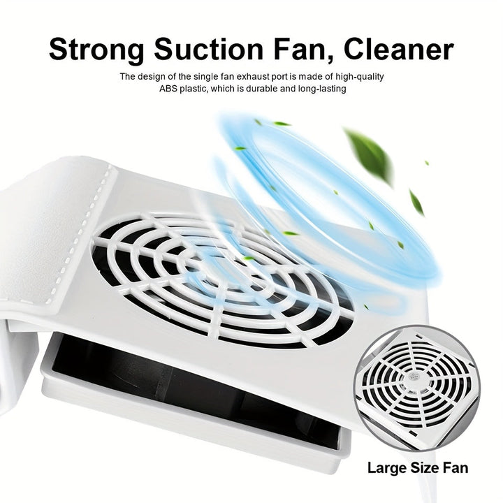 Colector de polvo de uñas silencioso para manicura y pedicura - Filtro reutilizable, 20000 RPM, 110V, 2 cepillos, 3 modos (vibración/masaje/limpieza profunda), uso en salón de casa, incluye 2 bolsas de eliminación de polvo, accesorio de pedicura, diseño