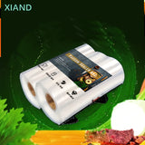 2 rollos de bolsas de vacío de grado alimenticio, herméticas al aire, bolsas de almacenamiento de alimentos, bolsas de almacenamiento al vacío, almacenamiento de alimentos, almacenamiento en el refrigerador, calentamiento en el microondas. Bolsa sellada