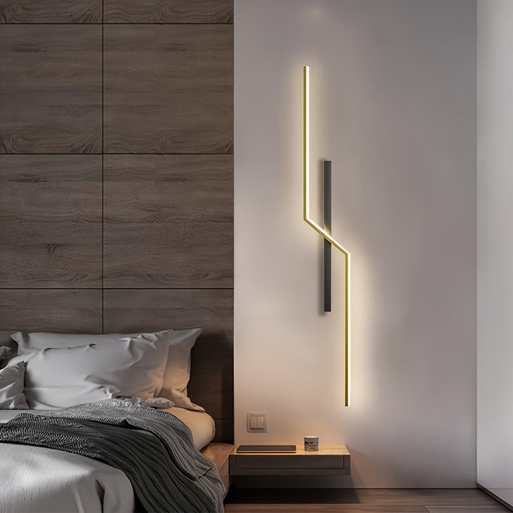 1 pieza de Aplique Línea LED Ultrafino con Pantalla de Acrílico - Luz de Pared Metálica Moderna para Hogar y Espacios Comerciales, Diseño de Brillo Cálido para Sala de Estar, Dormitorio, Hotel, Restaurante o Café, 85V-265V, Iluminación de Habitaciones de