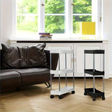 Carrito de Almacenamiento Rodante de 3 Niveles con Ruedas - Estructura de Metal y Plástico, Diseño Estrecho Compacto, Fácil Montaje, Organizador Vertical Multiusos para Cocina, Baño, Lavandería, Sala - Unidad Móvil de Almacenamiento, Estantes Delgados, C