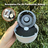 Cenicero redondo de plástico perfumado de 3/5/8 unidades con almohadilla de filtro, purificador de aire sin humo, material PP, no requiere electricidad.