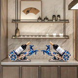 Elegante estante de vino azul para caballo - Diseño de resina lujoso con detalles dorados, ideal para cocina, comedor y decoración del hogar, perfecto para el Día de San Valentín, decoración de caballos.