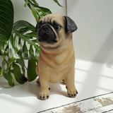 1pc Estatua de Jardín de Perro Pug en Resina - Decoración Realista para Interior/Exterior para Halloween, Navidad, Acción de Gracias y Hanukkah - No Necesita Electricidad, Diseño Duradero Resistente al Clima
