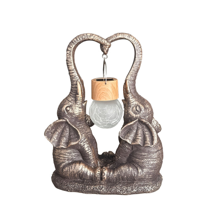 1 pza. Lámpara de estatua con energía solar, diseño de elefante, material de resina, recargable mediante luz solar, sin control remoto, perfecta para jardín, patio, césped, entrada, estanque, balcón o ventana.