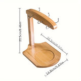 Elegante soporte de tazas y vasos de bambú con diseño floral - Organizador de cocina de madera elegante para tazas, platos y utensilios, organizadores y almacenamiento de cocina