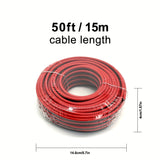 Un rollo de cable de altavoz de 14AWG de doble color rojo y negro, adecuado para sistemas de sonido estéreo, altavoces de cine en casa, sonido envolvente y radios (Nota: Este no es un cable de alimentación y no debe usarse para conexiones de alimentación