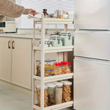 1 Unidad De Estante De Almacenamiento Estrecho Para Condimentos De Cocina, Carrito De Almacenamiento Para Huecos De Refrigerador, Estante De Almacenamiento Móvil Para Espacios Pequeños, Gabinete De Almacenamiento Móvil Para Dormitorio Y Baño, Organizació