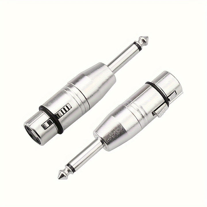 Adaptador XLR Hembra de Calidad Superior Xahpower a 1/4 Pulgada TS - Aleación de Zinc Duradera, Niquelado, Conector de Audio Desequilibrado para una Calidad de Sonido Cristalina con Micrófonos, Mezcladores, Guitarras y Cámaras