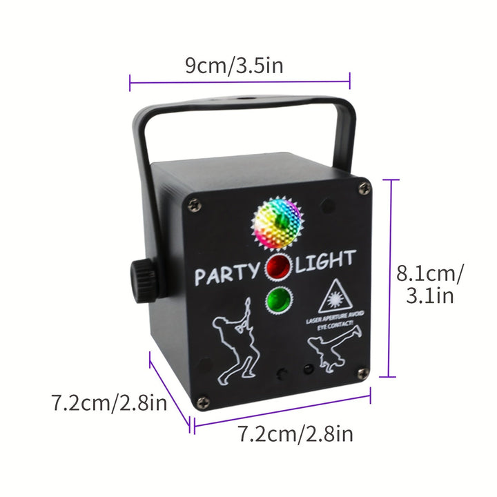 1 unidad de luces LED RGB para fiestas, 3 en 1, USB, con control remoto, proyector de luces estroboscópicas y discoteca, ideal para bares, cumpleaños, clubes, bodas, eventos comerciales y fiestas