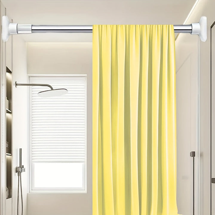 Varilla telescópica multifuncional sin diamantes para cortinas de baño, puertas y armarios - fácil instalación, estructura metálica, ideal para accesorios de RV y muebles de baño