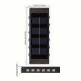 Juego de 6, 8 o 10 luces solares para pared con 12 LED, ideal para jardín, exterior, patio y garaje