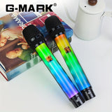 Micrófono inalámbrico G-MARK 2.4G, doble micrófono, luz dinámica RGB con gradiente, para Kara OK, transmisión en vivo, canto, vida útil de la batería de 2 horas, kit ligero de plástico.
