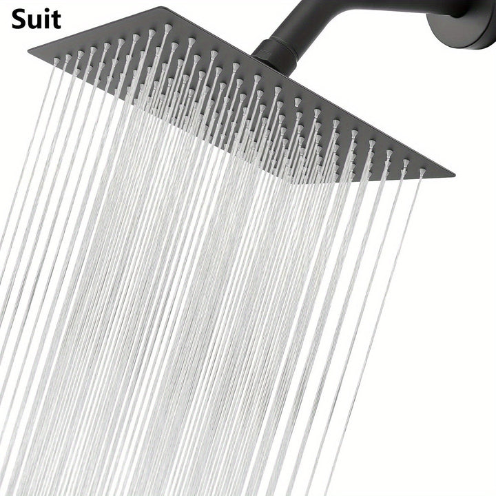 Juego de cabezal de ducha de acero inoxidable con flor - riego superior lujoso, alta presión de agua para una experiencia incomparable - diseño cuadrado, eficiente y ahorro de agua, mejora la estética del baño