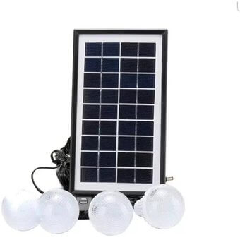 Kit Panel Solar Con Batería Y 3 Bombillos De 3w Carga Usb 5v