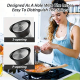 2 piezas por conjunto, un conjunto de sal y pimienta con tapas de acero inoxidable, adecuado para mesas de cocina, RV, camping, barbacoas, botellas de especias rellenables, suministros de cocina y decoración de cocina.