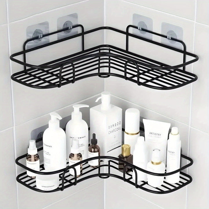 Estantería para Baño sin Taladro - Organizador de Esquina Resistente al Óxido, Ahorrador de Espacio para Ducha o Cocina/Lavandería - Fácil Instalación, Diseño Minimalista y Construcción Robusta, Ideal para Espacios Pequeños