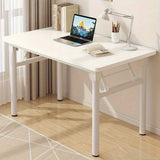 [Relajación en casa] Mesa plegable compacta - Montaje fácil, no se requieren herramientas, diseño rectangular para comer, escribir y estudiar - Metal duradero con acabado blanco, mesa de estudio|Diseño plegable|Marco de metal Tabl