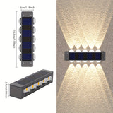 Luz de lavado de pared LED solar para exteriores con carcasa negra, montaje semi empotrado, control de sensor de luz, accesorio desmontable, sombra de plástico, batería de níquel de 600mAh, sin control remoto, luz de lavado incluida, módulo fotovoltaico