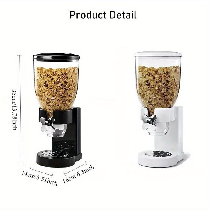 1pc Dispensador de Alimentos Secos con Doble Control, Recipiente para Arroz, Cereal, Granola y Snacks en