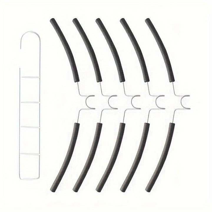 Percha Mágica de 5 Capas que Ahorra Espacio - Antideslizante, Organizador de Ropa Metálico Plegable para Dormitorios y Armarios