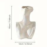 1pc Elegante Jarrón de Arte de Torso Femenino Blanco - Botella Decorativa de Resina al Estilo Nórdico para Flores Frescas o Secas, Perfecto para Sala de Estar, Dormitorio, Estudio - Regalo de Decoración para el Hogar Chic