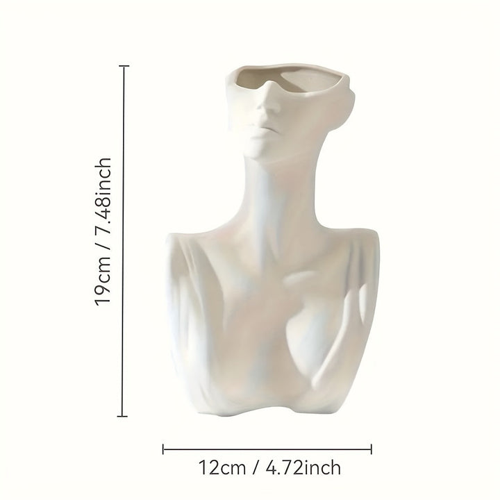 1pc Elegante Jarrón de Arte de Torso Femenino Blanco - Botella Decorativa de Resina al Estilo Nórdico para Flores Frescas o Secas, Perfecto para Sala de Estar, Dormitorio, Estudio - Regalo de Decoración para el Hogar Chic