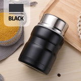 Termo aislante SIAETIUR de 24 oz - Recipiente redondo reutilizable con tapa abatible, boca ancha, apto para lavavajillas y libre de BPA - Negro