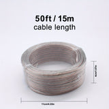 [Cable de Bocina Transparente 22 AWG] Cable de Bocina Transparente 22 AWG - 1 Rollo de 50 FT/100 FT/328 FT, Adecuado para Sistemas de Sonido Estéreo, Bocinas de Cine en Casa, Sonido Envolvente y Radios