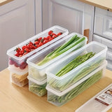 10 piezas de cebolla, jengibre, ajo, cebolla verde, fideos, vegetales, caja de almacenamiento de refrigerador rectangular transparente multifuncional para fideos.