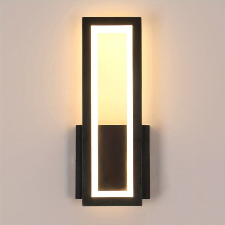 Luz de Pared LED Moderna - Blanco Cálido 3000K, Lámpara Interior de Acrílico Negro para Dormitorio, Sala de Estar, Pasillo y Escaleras