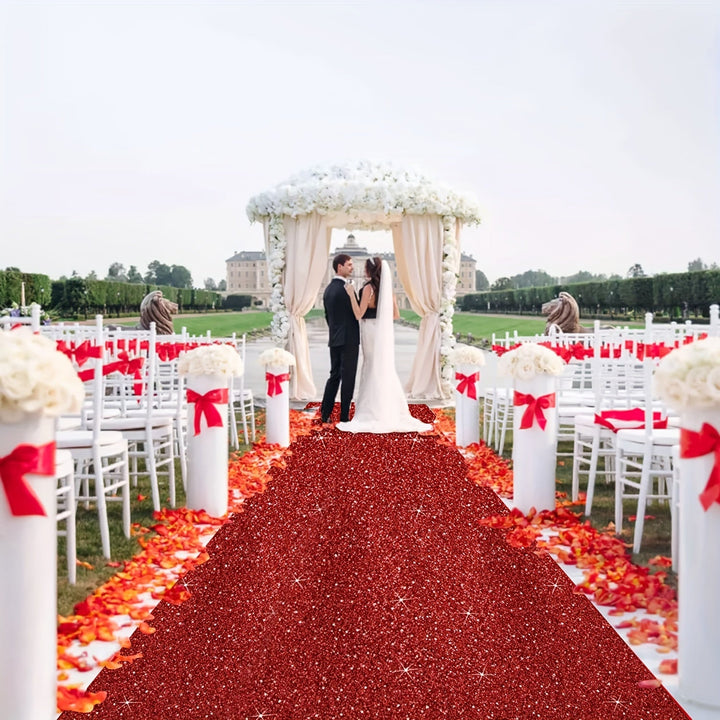 Una Alfombra Roja para Bodas, un Pasillo Romántico, Decoraciones Festivas para Fiestas y una Alfombra Roja con Tema de Navidad.