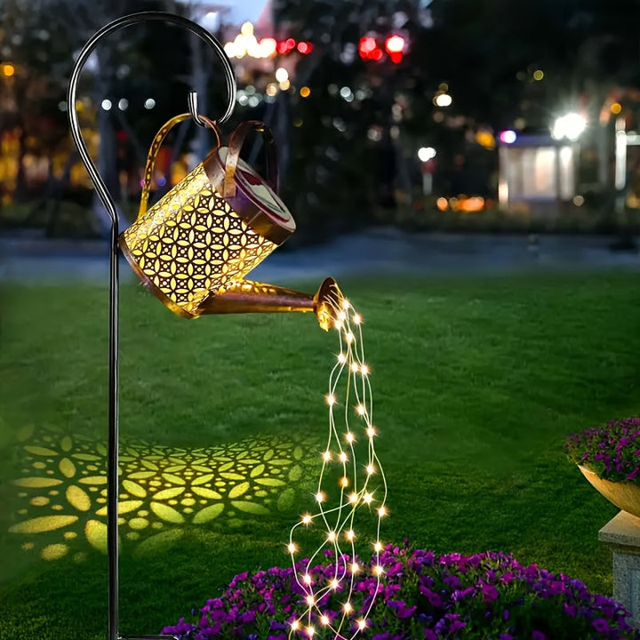 Botella de agua con energía solar y luces de cuerda, decoración de jardín al aire libre, luz solar de metal desmontable, luz colgante de montaje semi-inmerso, ideal para césped al aire libre, batería de níquel, hardware de instalación incluido, regalo pe