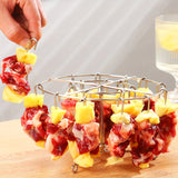 Brocheta de acero inoxidable para freidora de aire - Diseño de acceso fácil para carnes y verduras cocidas a la perfección, accesorio de cocina ideal para hornear y asar, accesorio de horno | Construcción de acero inoxidable | Armazón de cocción duradero