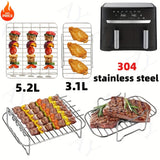 Soporte de parrilla para freidora de aire de acero inoxidable 304 - Accesorio multiusos para microondas y horno, se ajusta a Tefal Ey901840, Tower T17099, Salter EK5729, Lakeland 26920, con opciones de 5,2L y 3,1L, precio para cocinar de manera saludable