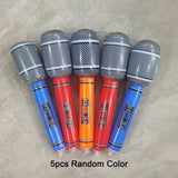 Paquete de 5 Micrófonos Inflables, Modelos de Instrumentos Musicales No Eléctricos de Material PVC, Accesorios para la Decoración de Ambiente en Fiestas, Decoraciones para Eventos y Partes