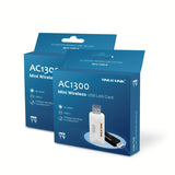 Adaptador de red inalámbrica USB dual banda AC1300, compatible con HomeKit, receptor y transmisor WiFi de alta velocidad, USB 3.0, funcionamiento de baja tensión ≤36V, 2.4GHz 400Mbps y 5GHz 867Mbps, 802.11ac