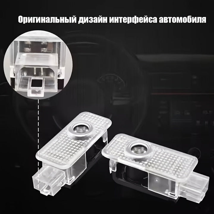 2 piezas luces de proyección para AUDI A4L, A6L, A3L, A5, A8L, Q2, Q3, Q5L, Q7 - Luces de puerta y focos radium 12-24V fáciles de instalar - Accesorios de alto brillo