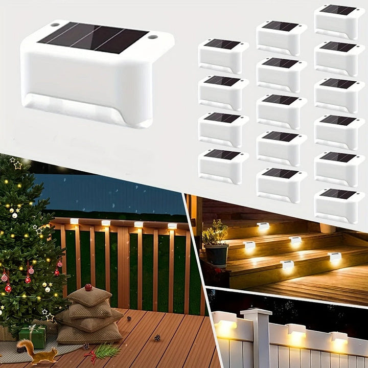 Pack de 10 Luces LED Solares para Jardín Impermeables, Iluminación Decorativa para Terraza, Valla y Paredes con Ambiente Festivo