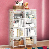 Librero Metálico Blanco Versátil - Soporte de Suelo de Autoensamblaje, Organizador de Almacenamiento Multinivel para Sala de Estar y Oficina, Armario de Almacenamiento para Escritorio, Estantería de Mesa