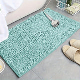 2pcs Alfombra de Baño de Chenilla, Alfombra de Baño Rectangular en Forma de U, Alfombra de Peluche Esponjosa para Baño, Absorbente y Antideslizante, Decoración de Baño