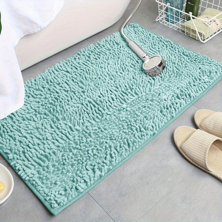 2pcs Alfombra de Baño de Chenilla, Alfombra de Baño Rectangular en Forma de U, Alfombra de Peluche Esponjosa para Baño, Absorbente y Antideslizante, Decoración de Baño