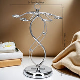 Soporte elegante para copas de vino invertidas, estante de metal para copas de pie con diseño decorativo en espiral, organizador de gabinete de vino que ahorra espacio para el hogar - Alberga 6 copas, rac de vino