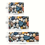 Alfombra Antideslizante con Patrón de Guijarros Coloridos - Versátil para Cocina, Baño y Uso Exterior, Alfombra de Suelo de Poliéster Lavable a Máquina