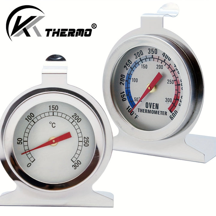 Termómetro de horno de acero inoxidable KT THERMO 1pc/2pcs, escala dual 50-300°C/100-600°F, sin batería, para barbacoa, horneado, cocción de carne, utensilio de cocina para Navidad, Halloween, Acción de Gracias