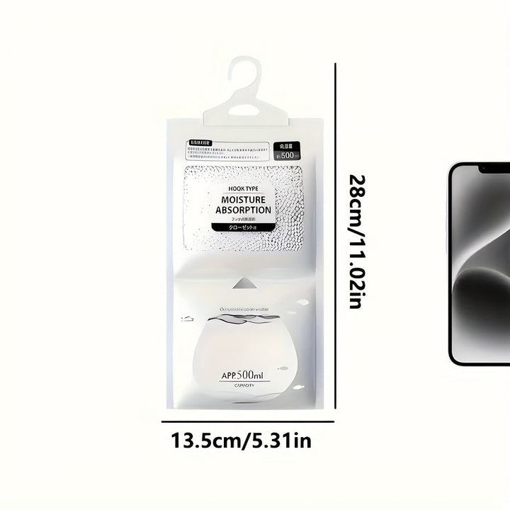 Paquete de 3/6/12 Bolsas Colgantes para Deshumidificación, Capacidad Grande de Silicona Desecante, Antimoho y A prueba de Humedad, Adecuado para Armarios, Dormitorios, Gabinetes de Baño - Paquetes de Deshumidificación Reutilizables