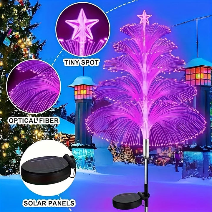 Luces de Medusa RGB con Energía Solar Navideña, 2 piezas para Exteriores, Montón Decorativo de Jardín LED de 5 Capas, Iluminación Solar Impermeable para Patio y Terraza, Festivales de Halloween, Navidad e Inmersiones en Agua IP65